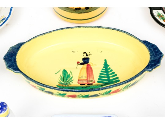 Collection Of Ten French Quimper Ceramics