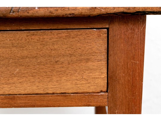 Antique American Single Drawer Walnut Side Table, Ca. 1830-50