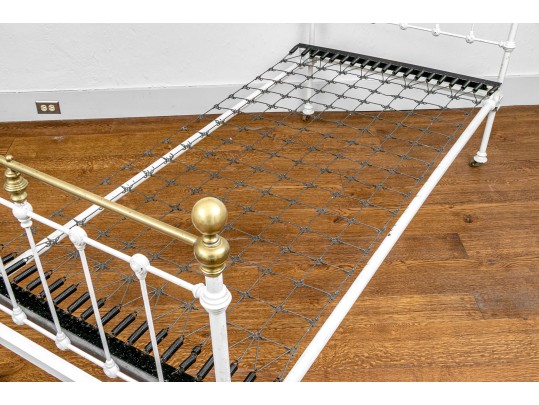 Antique Cast Iron And Brass Bed Frame