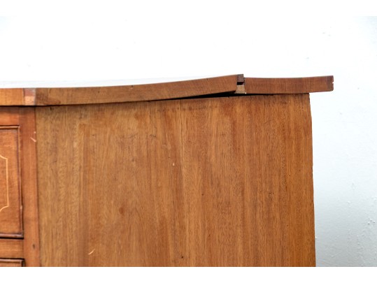 American Late Federal Mahogany Bow Front Chest Of Drawers, Ca. 1810-1830