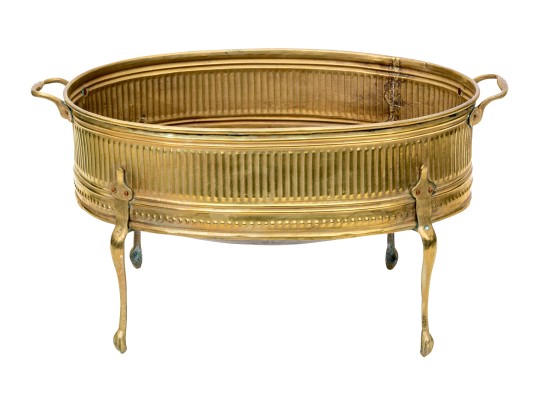 Early 20th Century Brass Footed Jardiniere