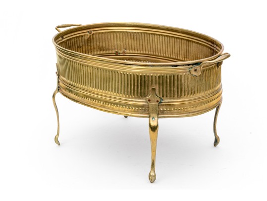 Early 20th Century Brass Footed Jardiniere