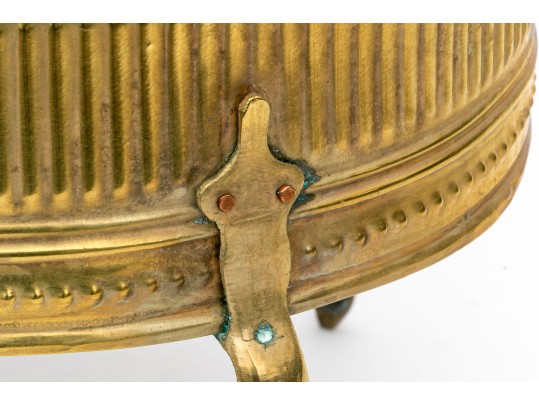 Early 20th Century Brass Footed Jardiniere