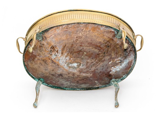 Early 20th Century Brass Footed Jardiniere