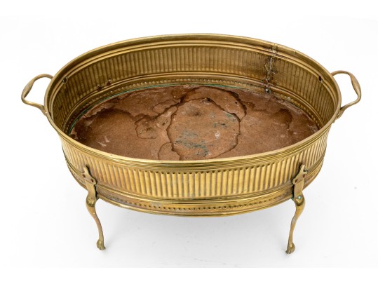 Early 20th Century Brass Footed Jardiniere