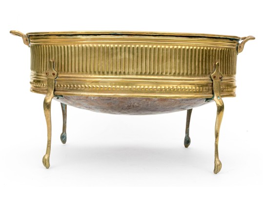 Early 20th Century Brass Footed Jardiniere