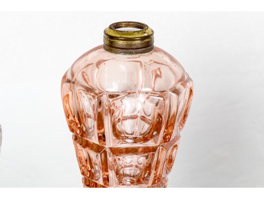 Group Of Four Crystal Whale Oil Lamps