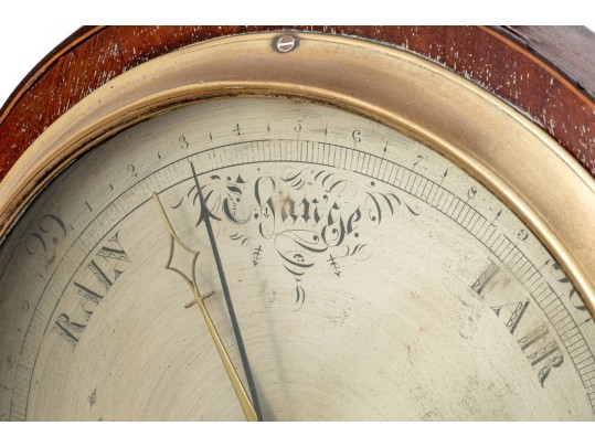 19th Century Mahogany Wheel Barometer