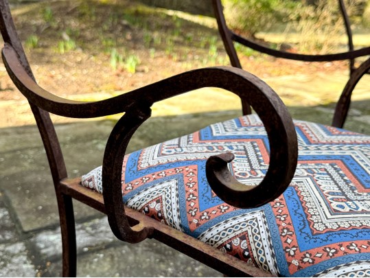 Antique Iron And Glass Outdoor Dining Set