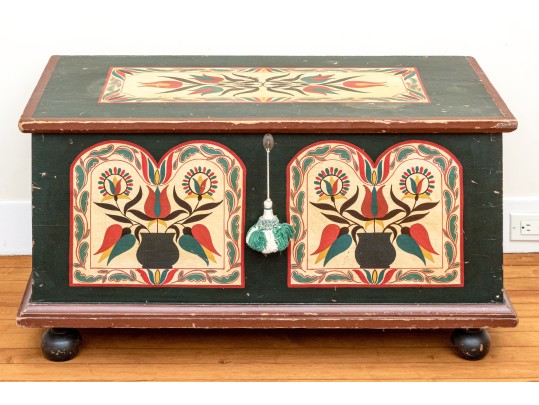 Antique Pennsylvania Dutch Style Painted Blanket Chest, 19th Century
