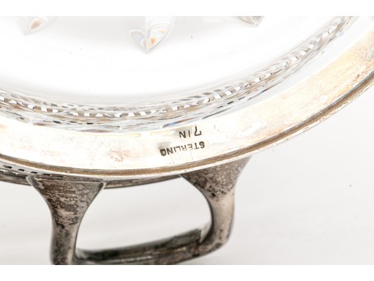 Black Star & Frost Steriling Silver Liner And Waterford Crystal Cachepot, 7.01 Ozt. 