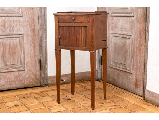 Continental Walnut Tambour Side Table, 19th Century