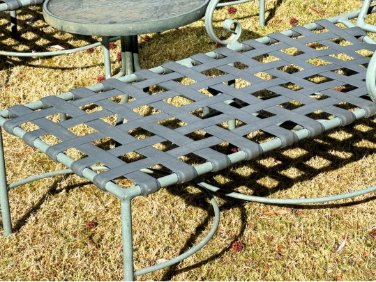 Pair Of Brown Jordan Vintage Chaise Lounges With Side Table