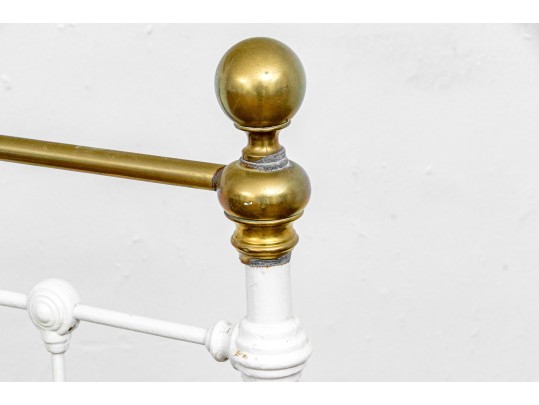 Antique Cast Iron And Brass Bed Frame #2