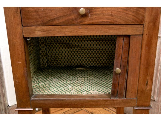 Continental Walnut Tambour Side Table, 19th Century