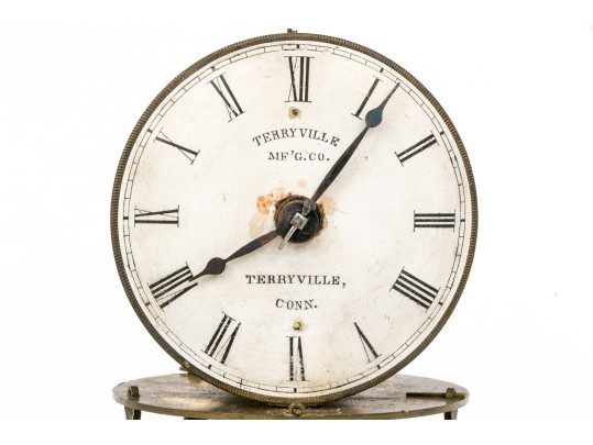 Terryville Mfg. Co., CT  Pedestal Clock With Cloche
