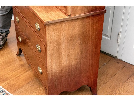 Antique American Centennial Federal Style Bookcase Cabinet