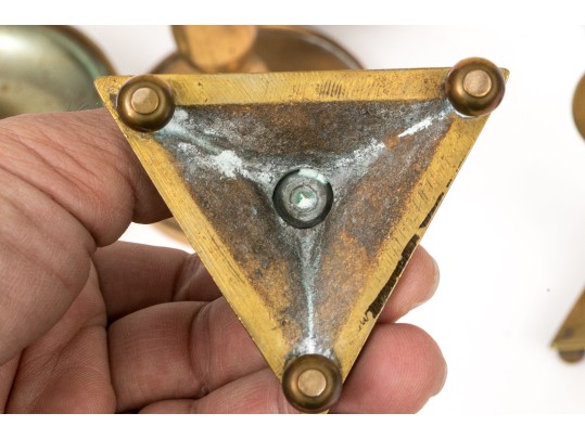 Collection Of Nine Antique Brass And Pewter Candlesticks