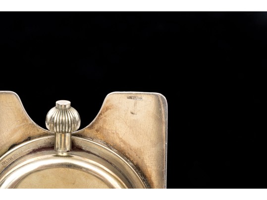 Vintage J.E. Caldwell Sterling Silver Travel Clock 