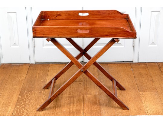 Large 19th Century Butlers Tray Top Table With Removable Tray