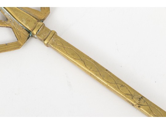 Antique Brass Handheld Coptic Cross