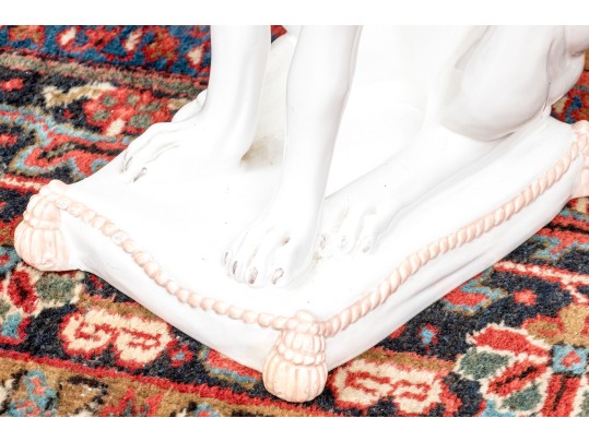 Pair Of Vintage Italian Hand-Painted Life Size Ceramic Whippet Dogs