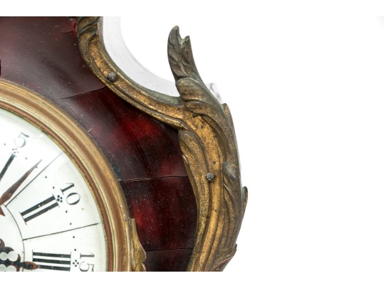 Rococo Style Gilt Bronze Mounted Tortoise Veneered Mantel Clock