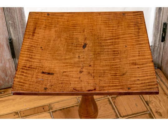 New England Figured Maple Spider Leg Candle Stand, Ca. 1790-1810