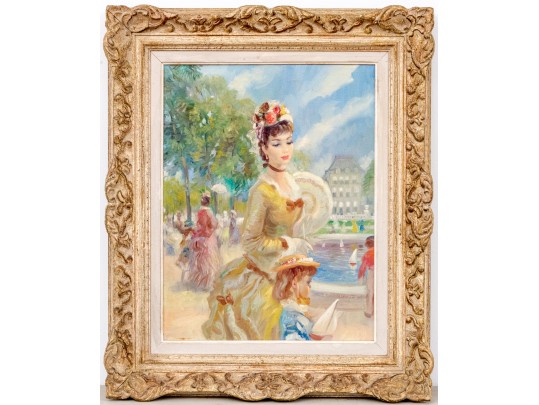 John Strevens (British, 1902-1990) Oil On Canvas, The Garden Of Luxembourg