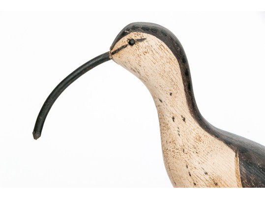 Two Carved And Hand-painted And Carved Shore Birds