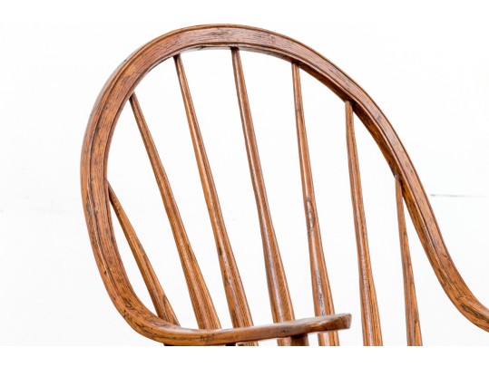 Quality New England Carved Windsor Hoop Back Armchair