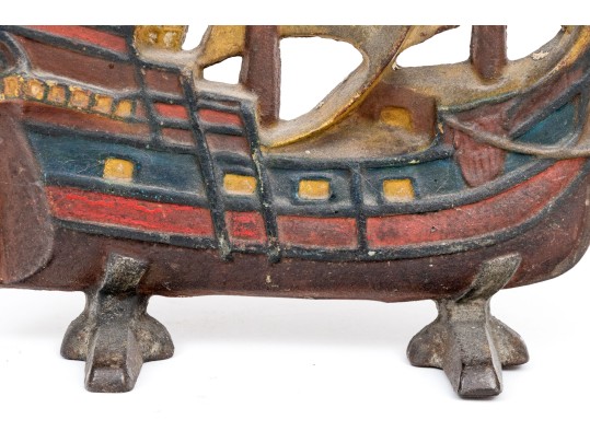 Antique Cast Iron Clipper Ship Doorstop