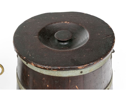 Antique Firkin Bucket With Two Quality Door Stops