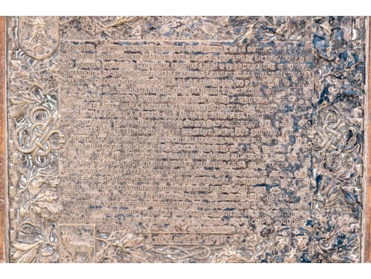 Antique Silver Plaque Recounting The Italian Front Of World War I