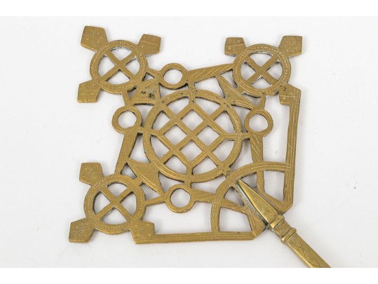 Antique Brass Handheld Coptic Cross