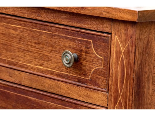 Federal Style Mahogany Inlaid Two Drawer Work Table