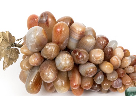 A Nice Collection Of Four Chinese Carved Stone Grape Clusters