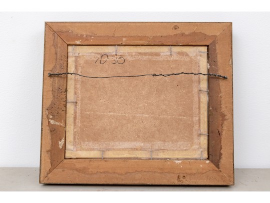 American Impressionist School, Oil On Board, Landscape With Sailboat In Distance