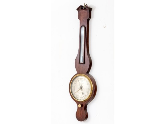 19th Century Mahogany Wheel Barometer By L. Barnasconi Of Bath