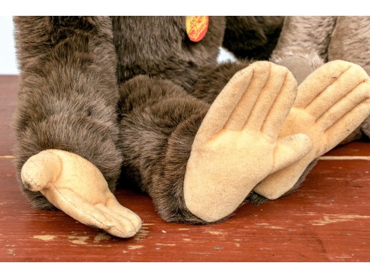 Two Vintage Stieff Stuffed Animals, Including A Chimpanzee And Teddy Bear