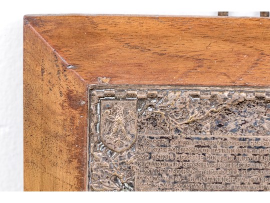 Antique Silver Plaque Recounting The Italian Front Of World War I