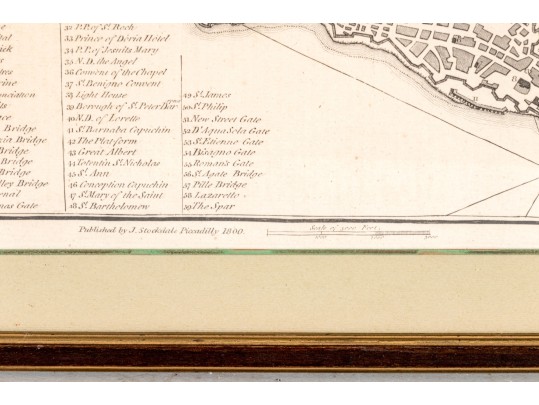 Antique Map Engraving By J. Stockade, Plan Of The City Of Genoa, Ca. 1800