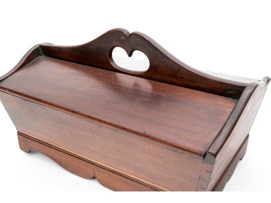 Pennsylvania Cherry Heart-Motif Cutlery Box, First Half 19th Century