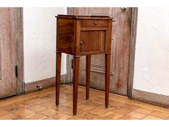 Continental Walnut Tambour Side Table, 19th Century