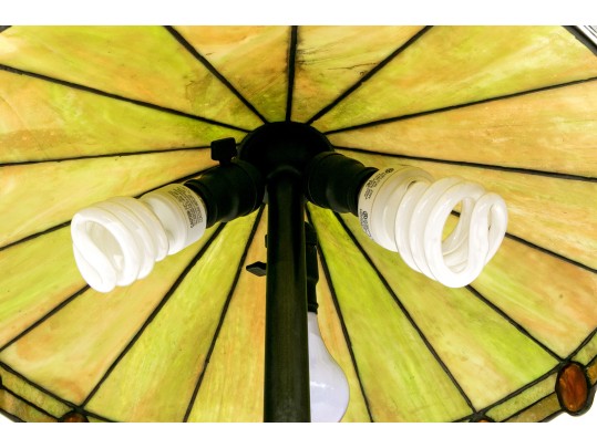 Arts And Crafts Leaded Glass Table Lamp, Ca. 1910-20