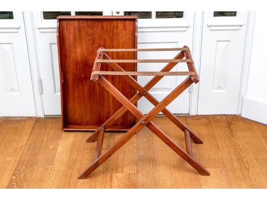 Large 19th Century Butlers Tray Top Table With Removable Tray