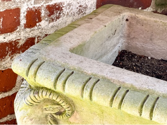 Pair Of Cast Stone Garden Planters