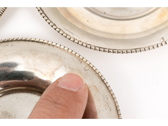 Set Of Five Continental 800 Silver Coasters, 7.4 Ozt.