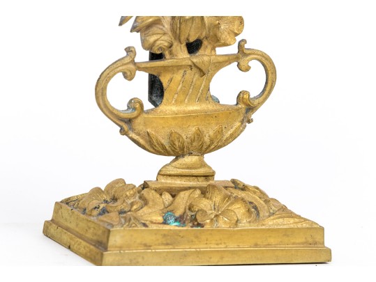 A Great Pair Of 19th Century Gilt Brass Floral Form Garnitures