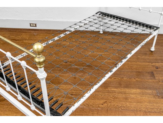 Antique Cast Iron And Brass Bed Frame #2